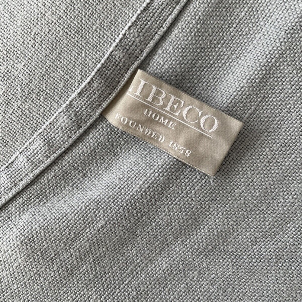 100% BELGIAN LINEN TABLECLOTH, 65" X 65" SQUARE, FOG GRAY PALE BLUE, VINTAGE - Picture 4 of 6